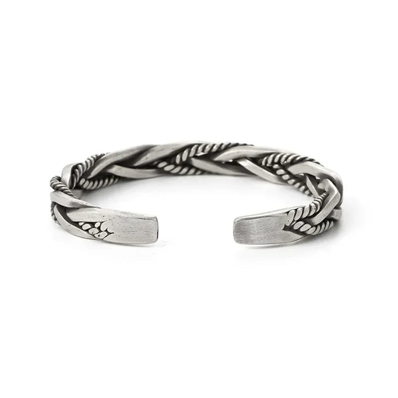 S925 Sterling Silver Twisted Woven Bracelet - Bracelets Express