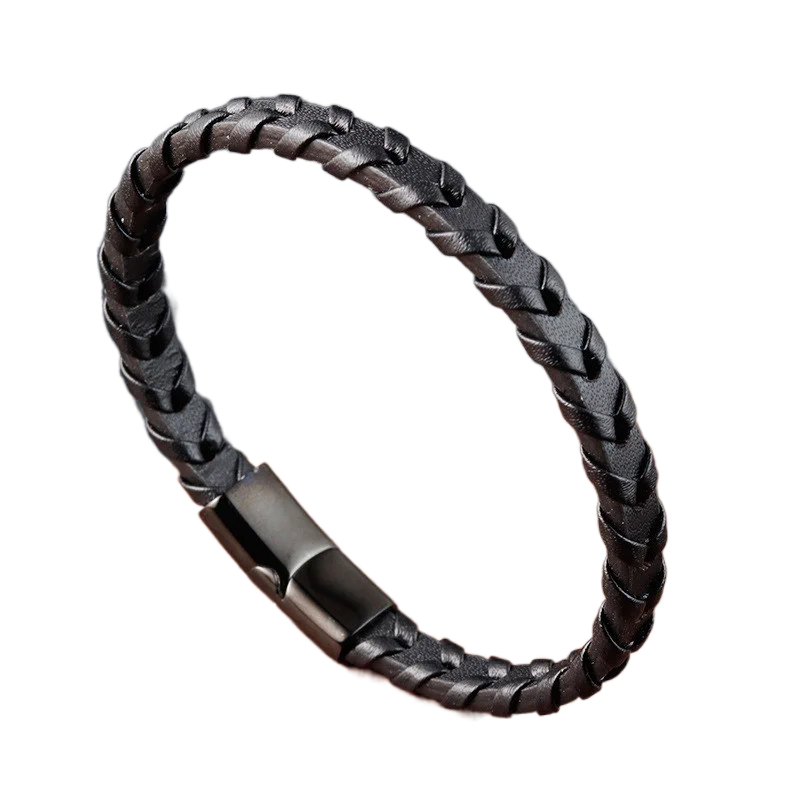 Titanium Steel Faux Leather Moroccan Bracelet