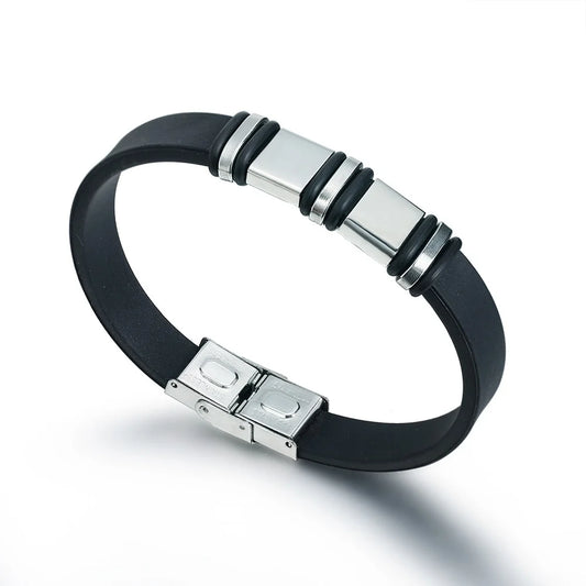 Stainless Steel Faux Leather Vintage Bracelet