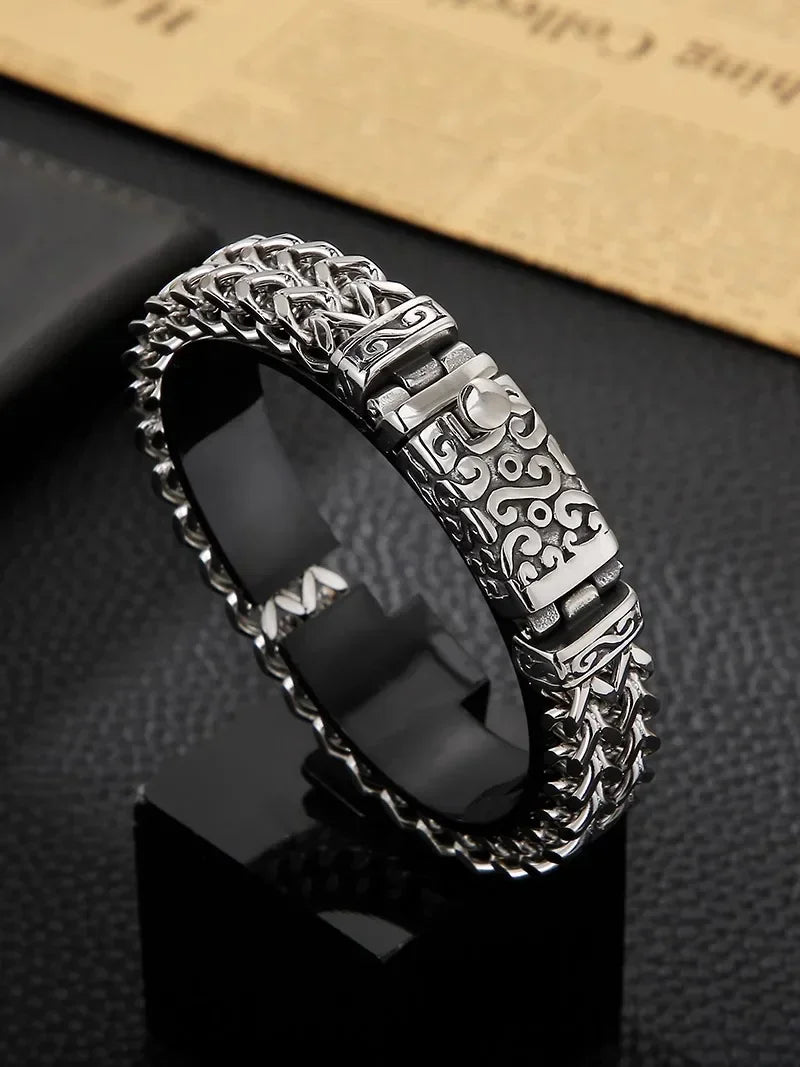 Titanium Steel Double Row Coarse Bracelet