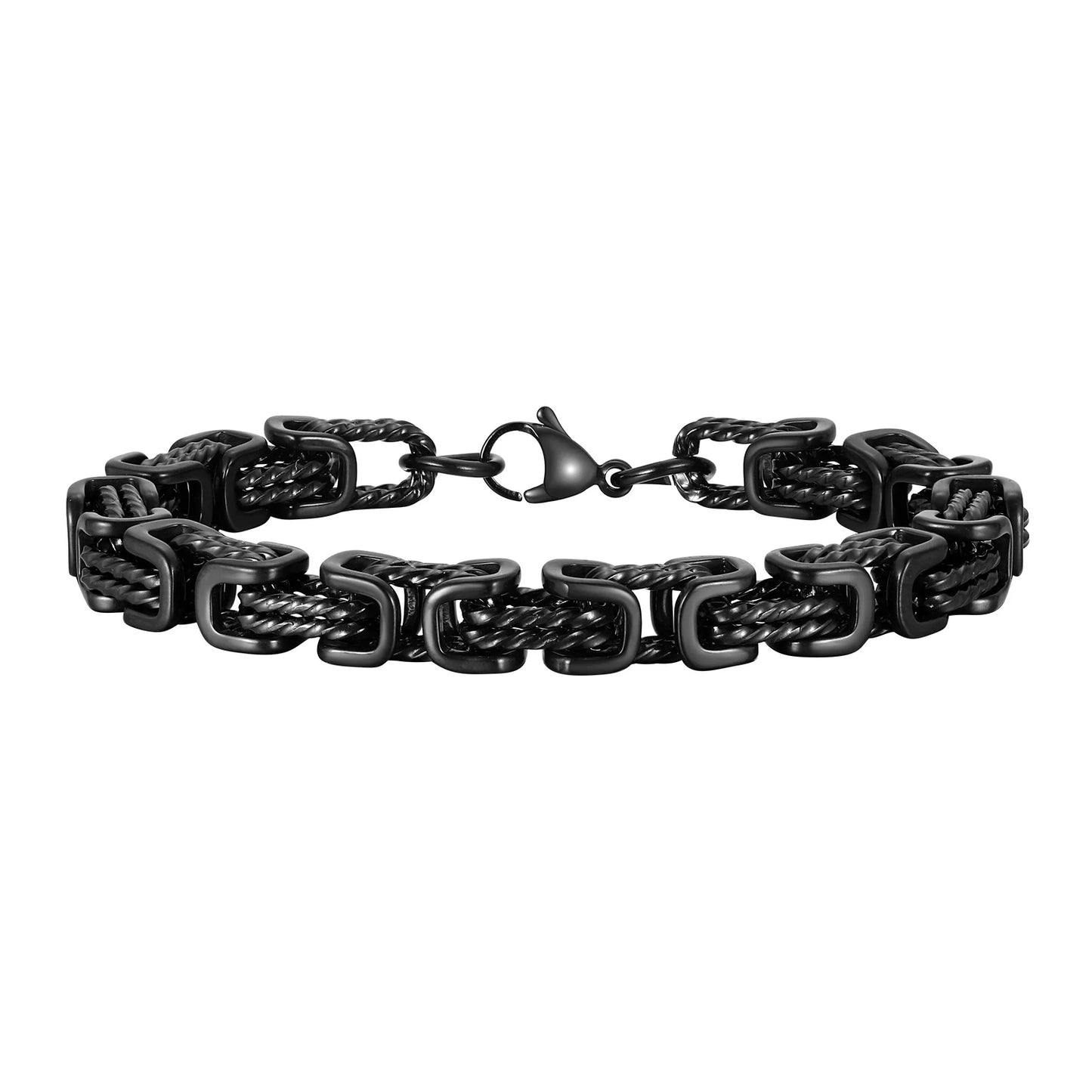 Stainless Steel Geometric Chunky Byzantine Bracelet