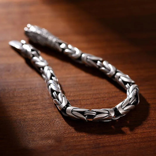 S925 Sterling Silver Retro Bamboo Bracelet