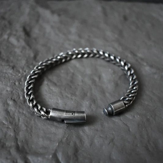 Titanium Steel Vintage Black Cuban Chain Bracelet - Bracelets Express