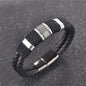 Titanium Steel Faux Leather Woven Bracelet