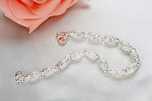 925 Sterling Silver Geometric Chain Bracelet