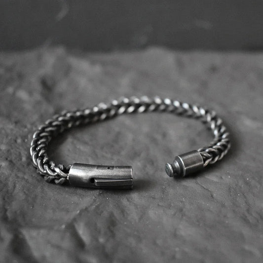 Titanium Steel Vintage Black Cuban Chain Bracelet - Bracelets Express