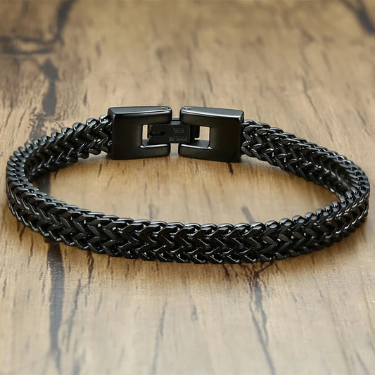 Stainless Steel Locomotive Double Link Chain Bracelet - Bracelets Express