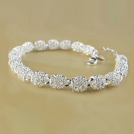 925 Sterling Silver Geometric Chain Bracelet