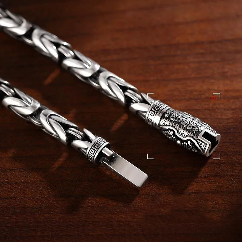 S925 Sterling Silver Retro Bamboo Bracelet