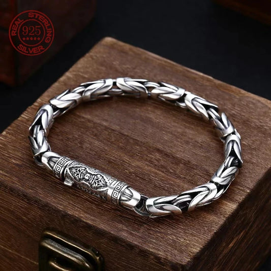 S925 Sterling Silver Retro Bamboo Bracelet
